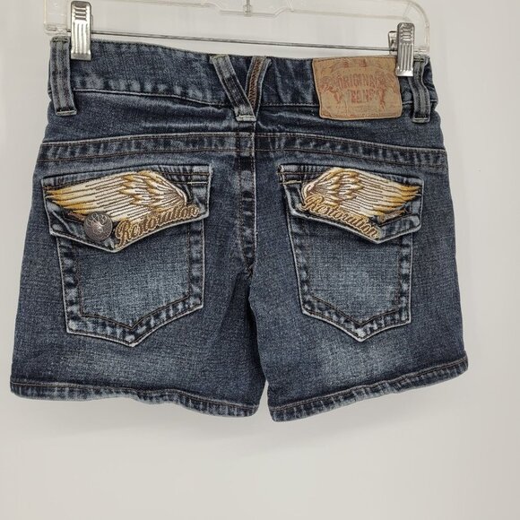 The vintage standard womens 27 per measurements dark wash denim jean shorts - Picture 8 of 8
